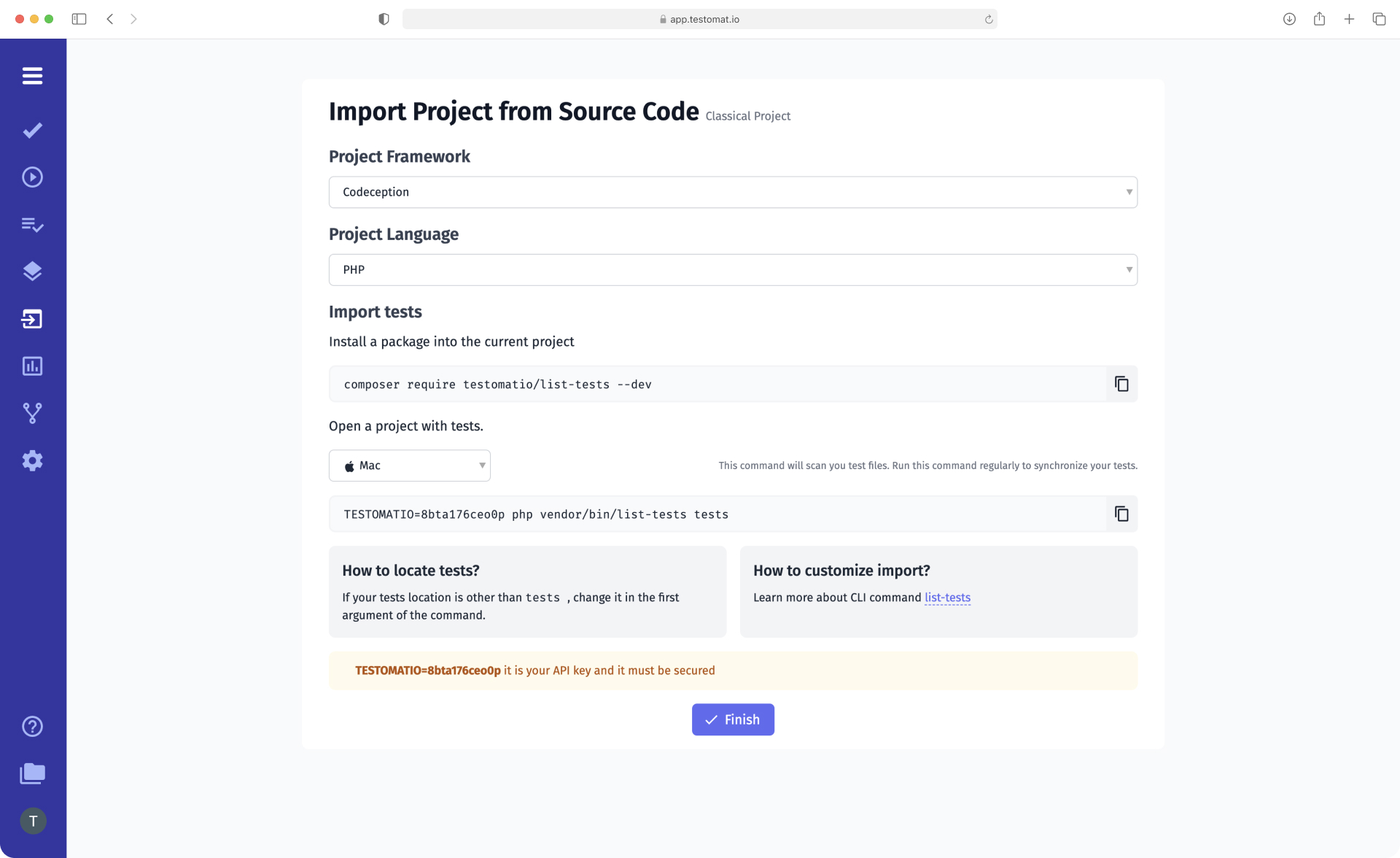 Test Management Php integration