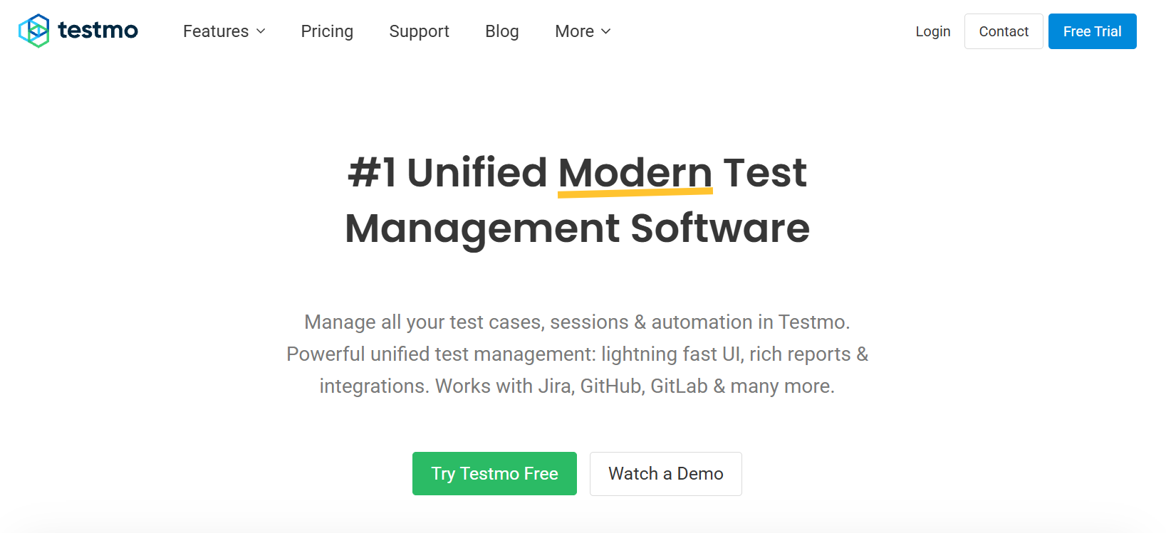 testmo homepage 