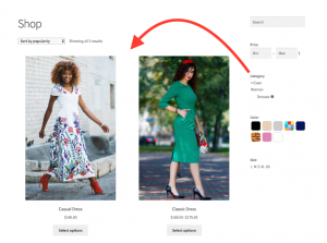 Product category filter