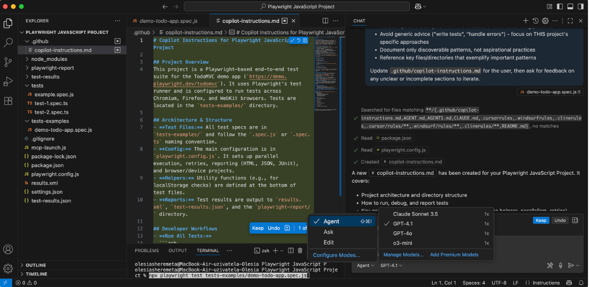 Copilot Agent Playwright MCP settings VSCode image