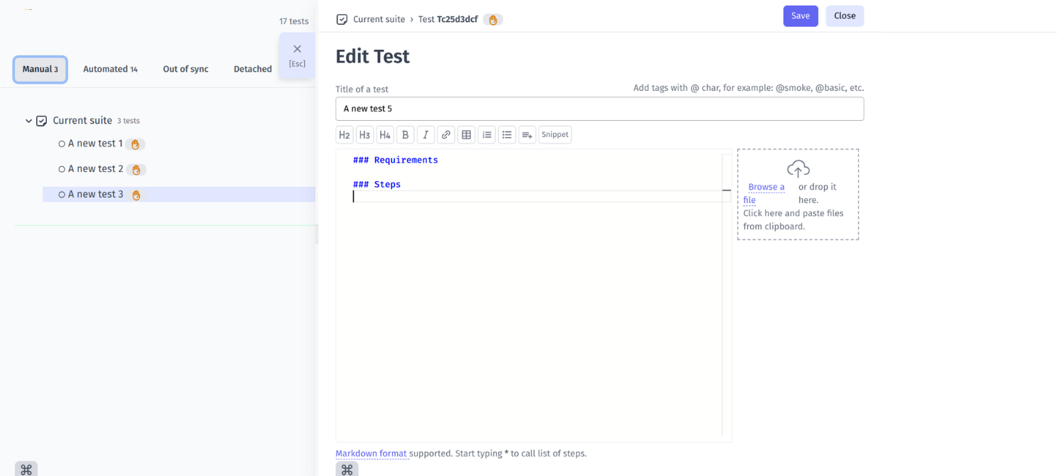 Writing Tests Manually In TMS