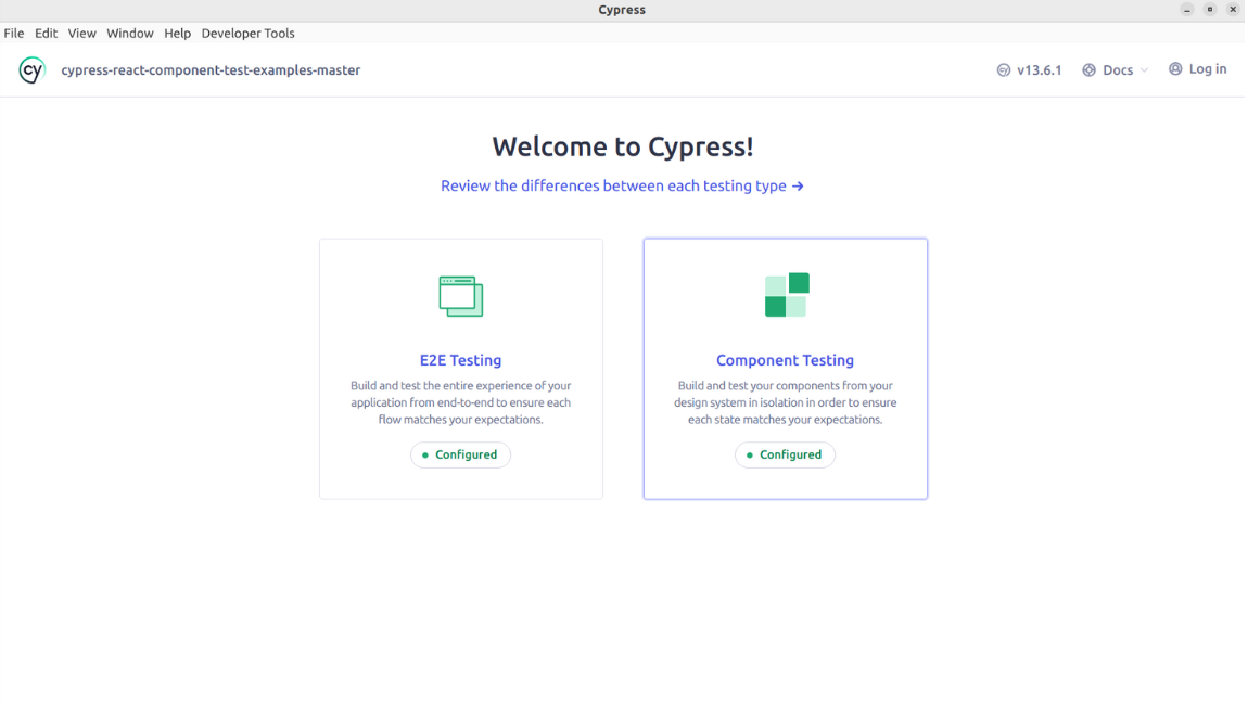 Cy Component testing configuration