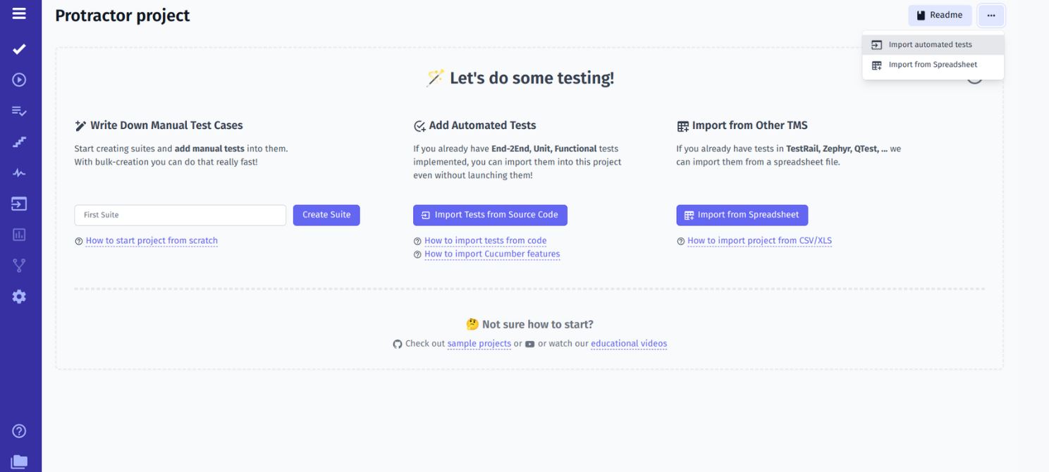 Generate an API key and import autotests