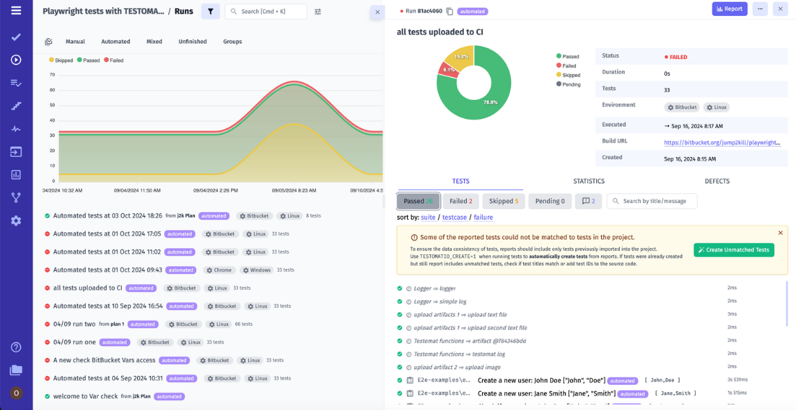 Playwright BDD PyTest Reporting screen