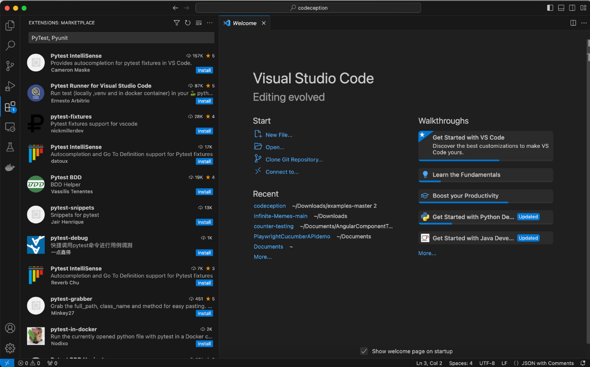 VisualStudio code Python marketplace