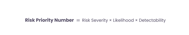 Risk Priority Number metric formula