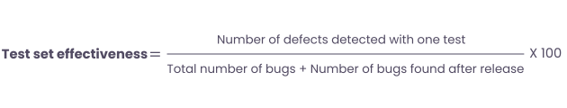 Test Efficiency Metric of Software Testing Quality Metrics set.