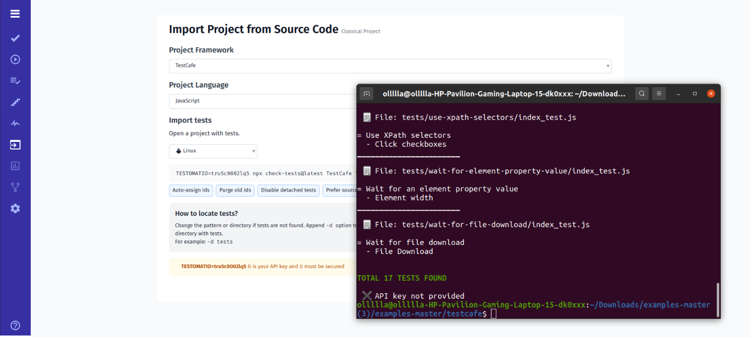 Generate API Key And Import Autotests 2
