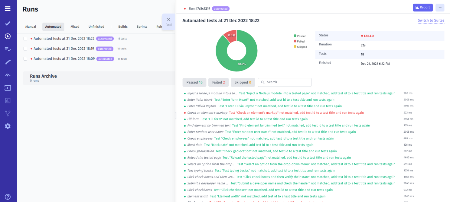 Start A Test Run And Generate The Report In Protractor